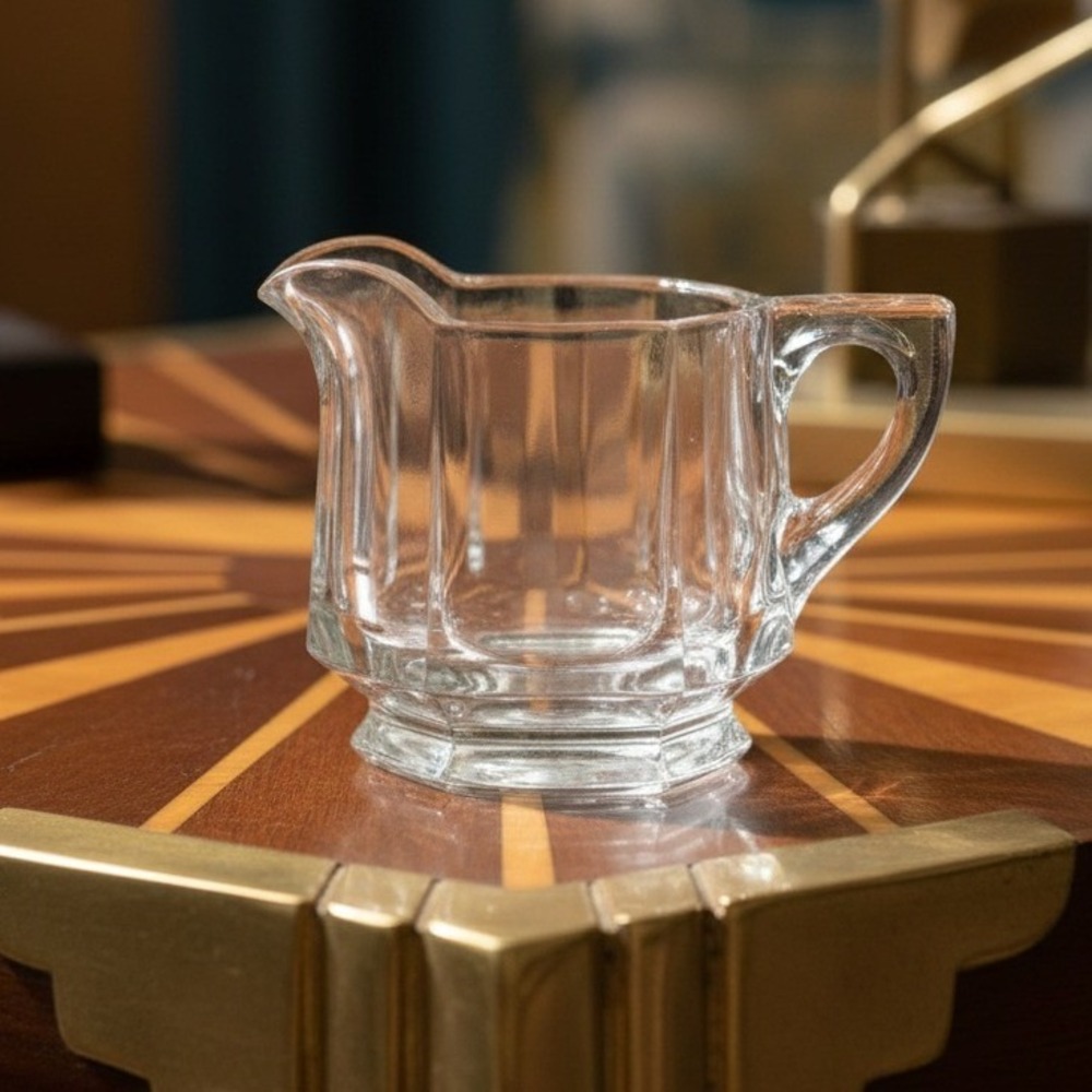 Heisey Glass Art Deco Creamer, Vintage Clear Serveware, Replacement Tableware